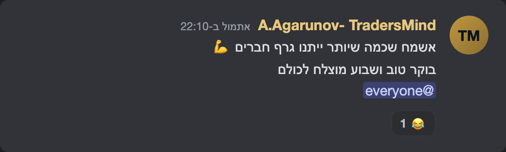 הודעה של אלברט: בוקר טוב ושבוע מוצלח לכולם
